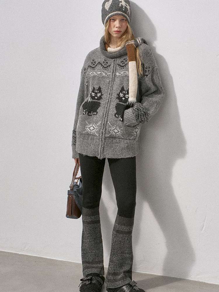 Concubine Cat Hoop Yarn Knit Jacket【s0000015227】