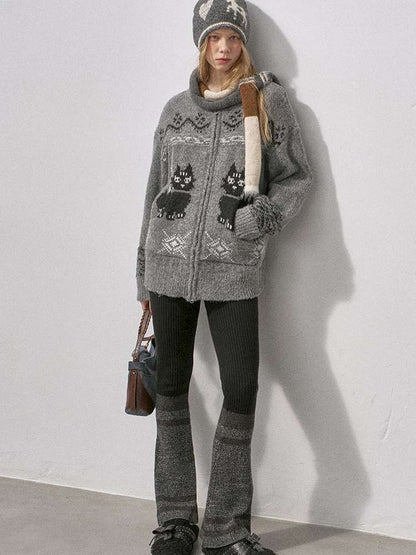 Concubine Cat Hoop Yarn Knit Jacket【s0000015227】