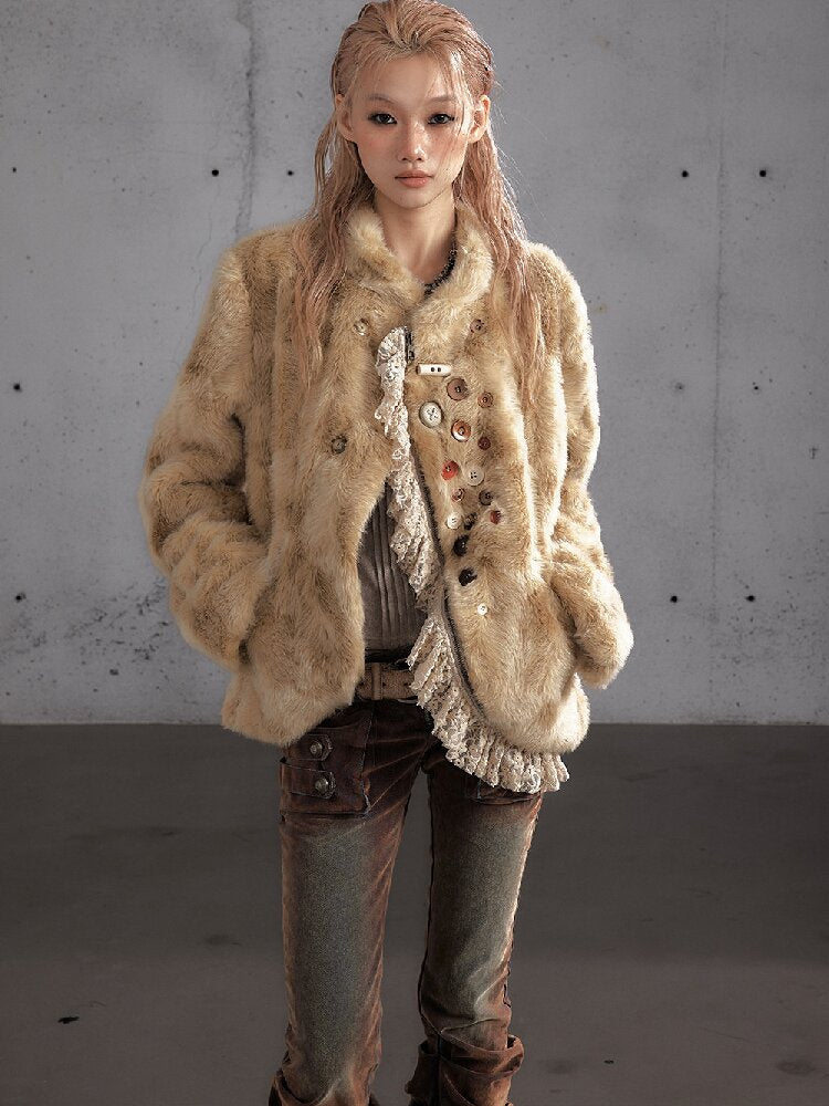 Plush Eco-Friendly Fur Coat【s0000019161】