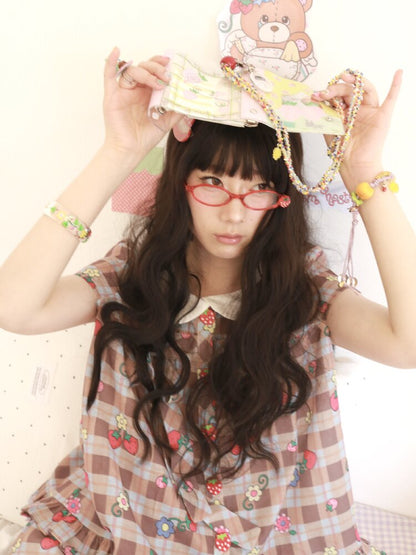 Strawberry Plaid Print Loose Shirt【s0000017511】