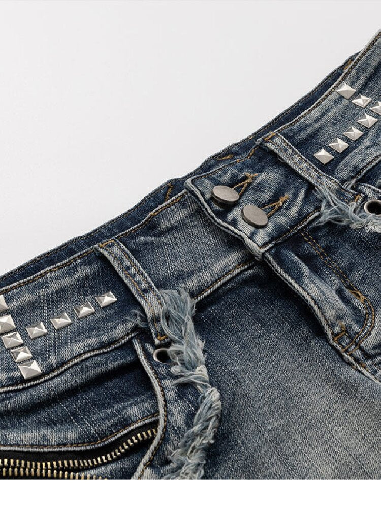 Party By The Sea Rivet Denim Shorts【s0000017042】