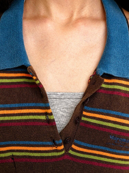 Striped Color-Blocked Halter Knit【s0000017409】