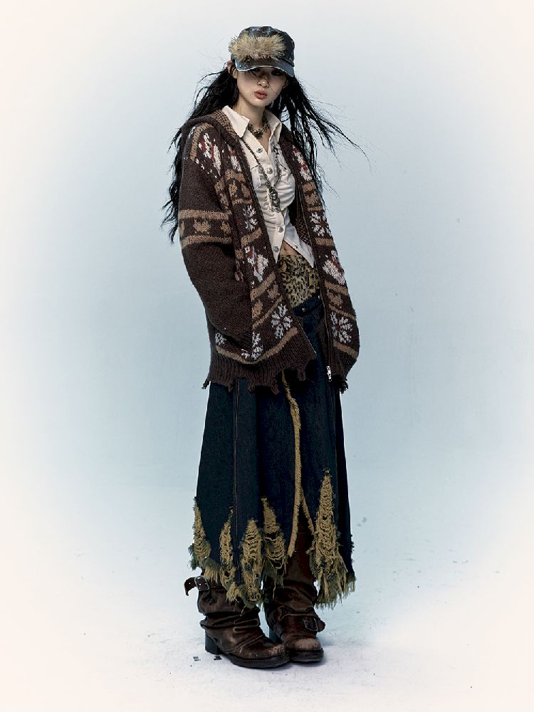 Mohair Wool Knit Cardigan Sweater【s0000011217】