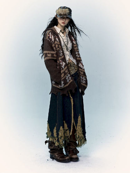 Mohair Wool Knit Cardigan Sweater【s0000011217】