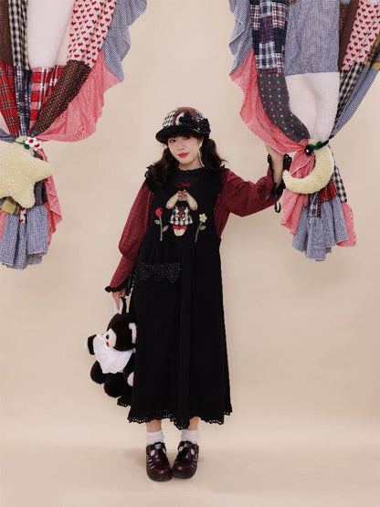 Corduroy Rabbit Strawberry Dress【s0000019288】