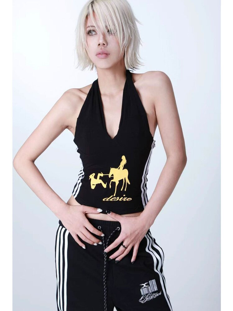 Black Gold Striped Strap Camisole【s0000016631】