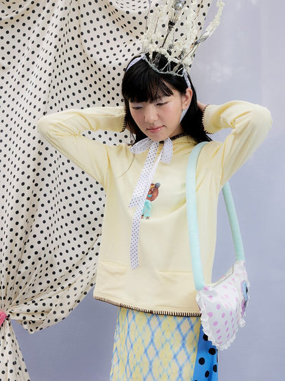 Printed Hood Girl Long Sleeve T【s0000015848】