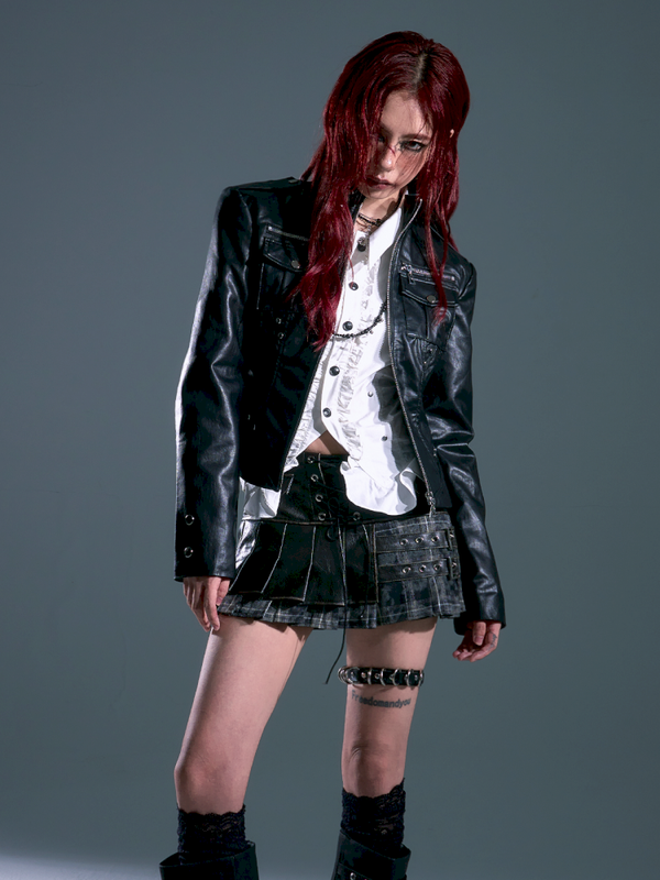 Bag silhouette biker leather jacket【s0000013696】