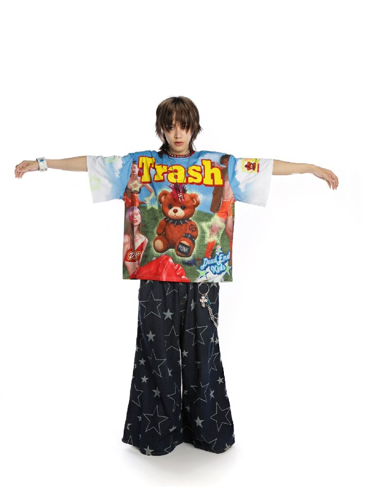 American Card Bear Print T-shirt【s0000015886】