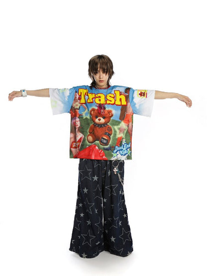 American Card Bear Print T-shirt【s0000015886】