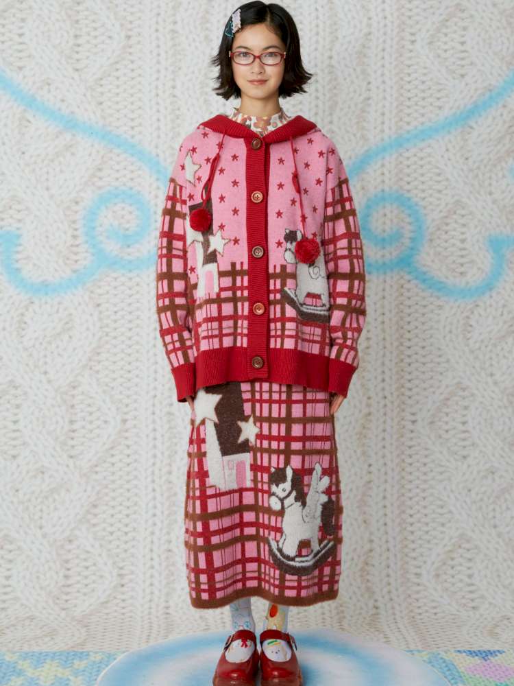Hooded Horse Cardigan Sweater【s0000015109】