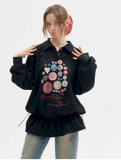 Neck Waist Slimming Sweatshirt【s0000012217】
