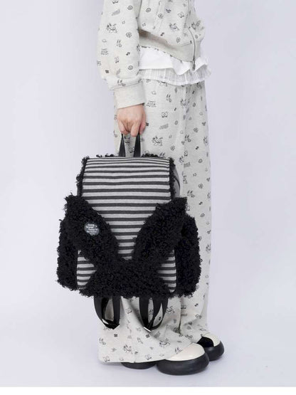 Rabbit Ears Fur Computer School Bag【s0000014615】