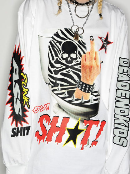 Hipster Middle Finger SHIT T-Shirt【s0000010266】