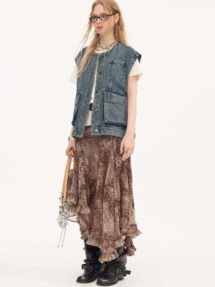 Loose Large Pocket Denim Vest【s0000015898】