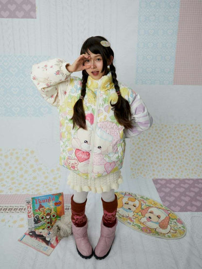 Puppy Floral Cashmere Floor Mat【s0000015042】