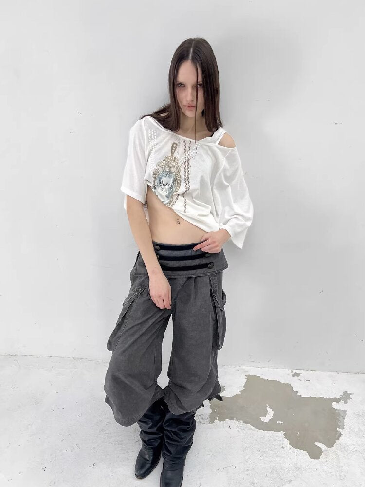 Vintage Low Rise Cargo Cropped Pants【s0000015906】