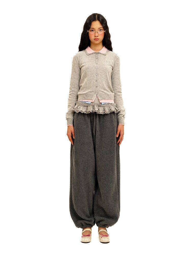 Panelled Printed Fleece Loose Vest【s0000016069】
