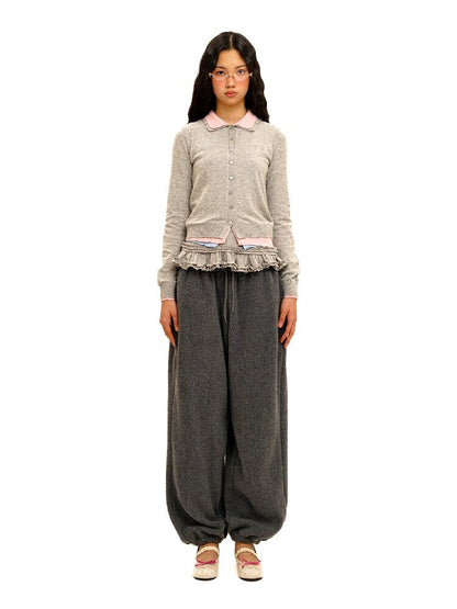 Panelled Printed Fleece Loose Vest【s0000016069】