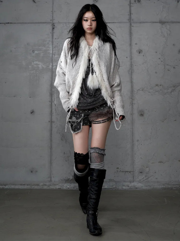 Lazy Knit Batwing Hooded Sweater Jacket【s0000014112】