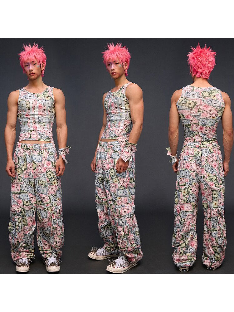 I Hope To Be Rich Printed Vest【s0000017843】