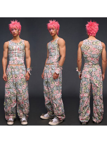 I Hope To Be Rich Printed Vest【s0000017843】