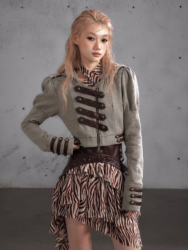 Hooded Fleece Napoleon Jacket【s0000019155】