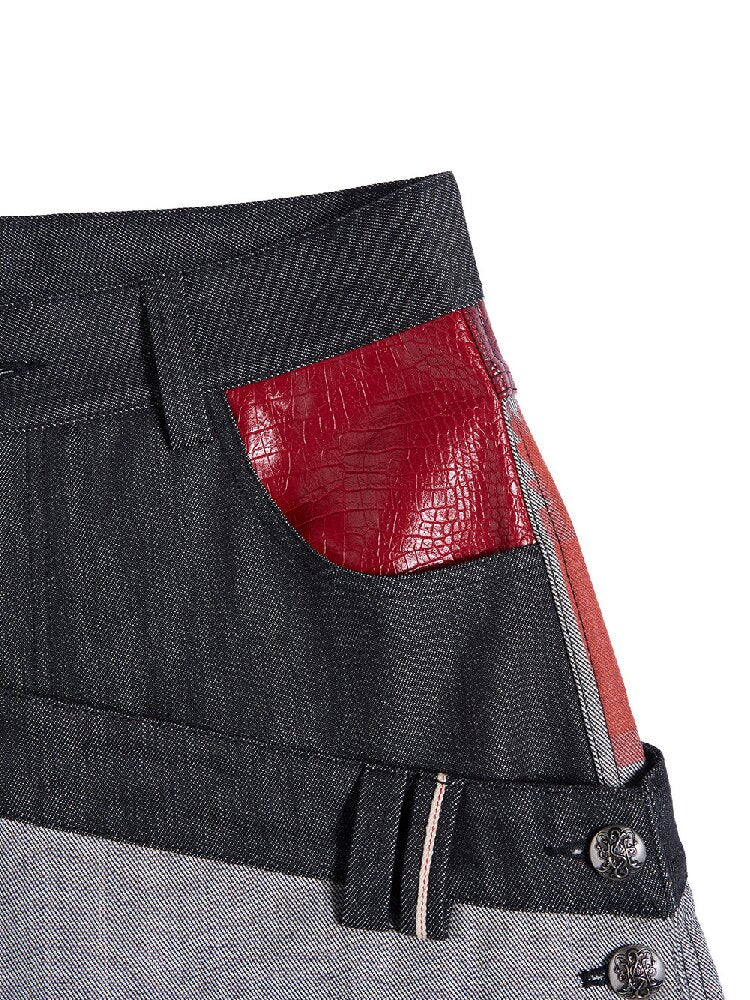 Cow Scimitar Wide Leg Denim Jeans【s0000016966】