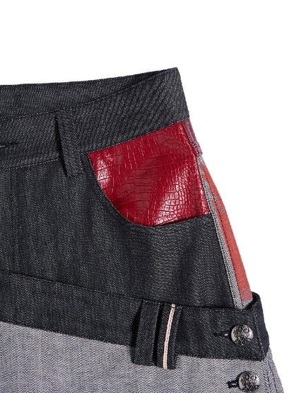 Cow Scimitar Wide Leg Denim Jeans【s0000016966】