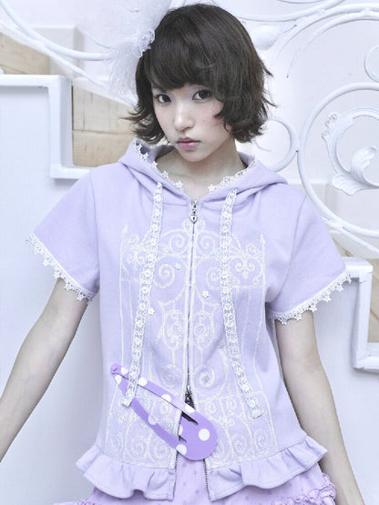 Embroidered Pattern Hooded Cardigan【s0000017134】