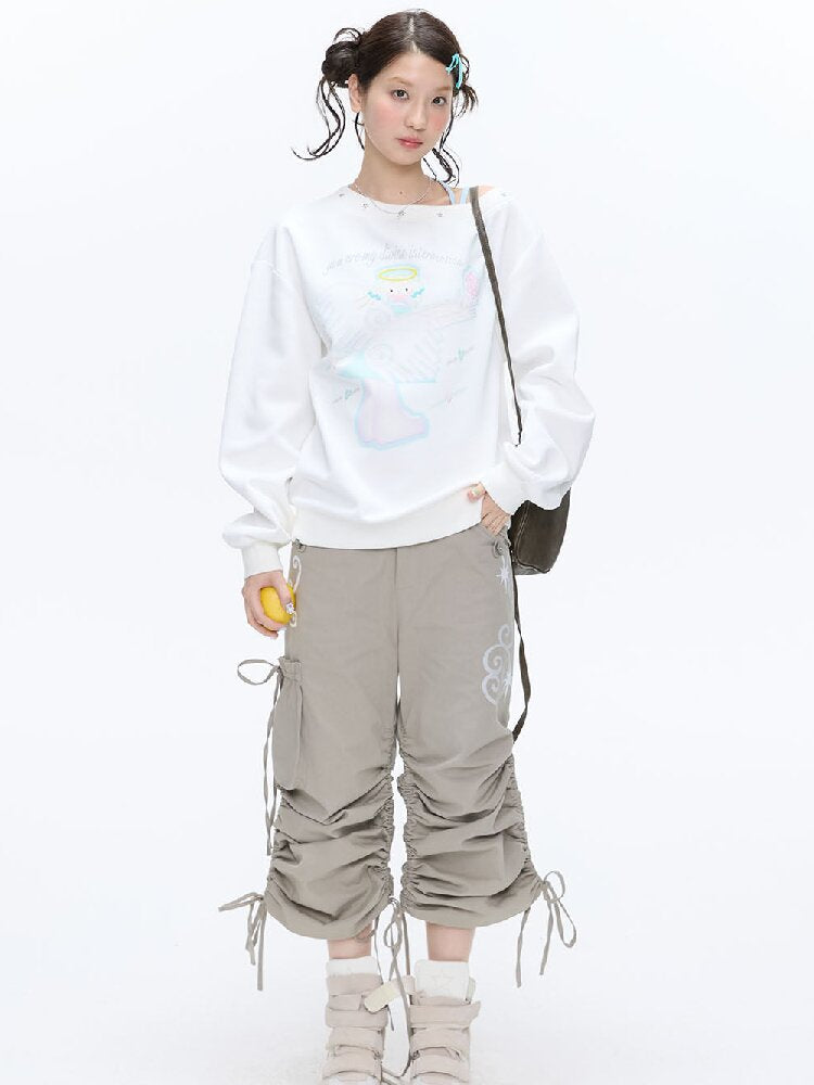 White Star Bead Shoulder Sweatshirt【s0000016384】