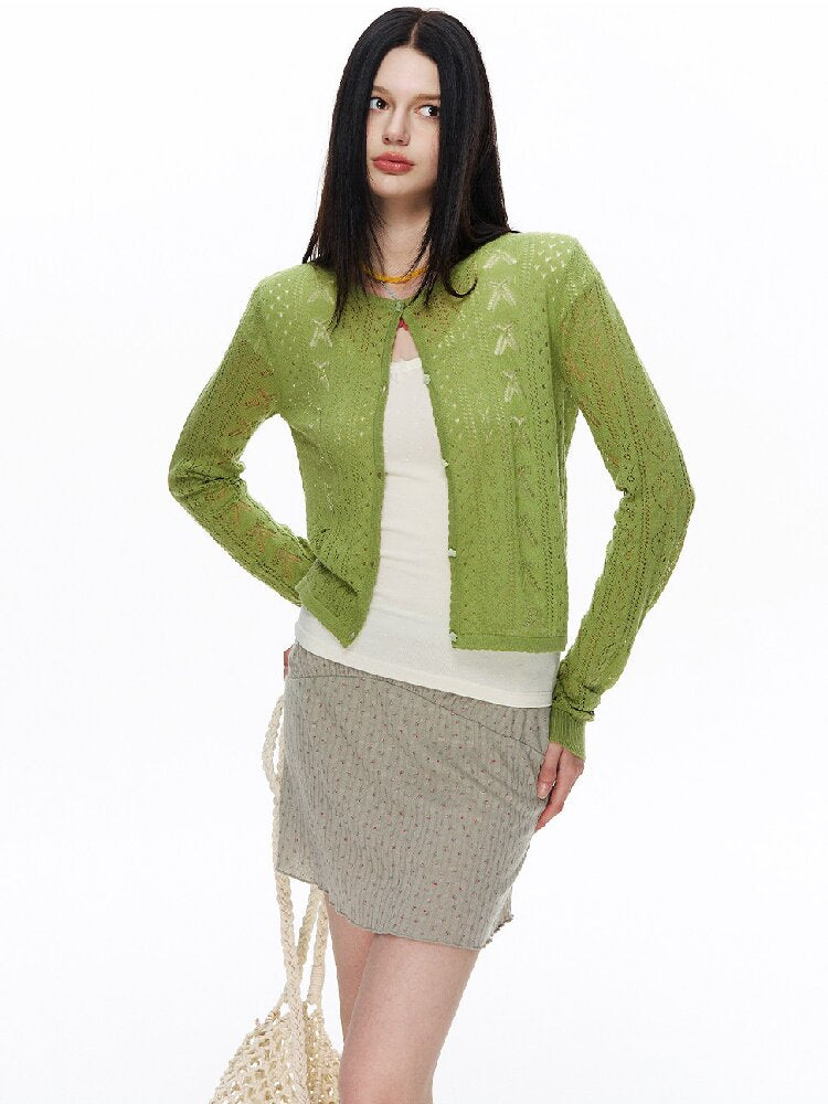 Openwork Cherry Blossom Cardigan【s0000015877】