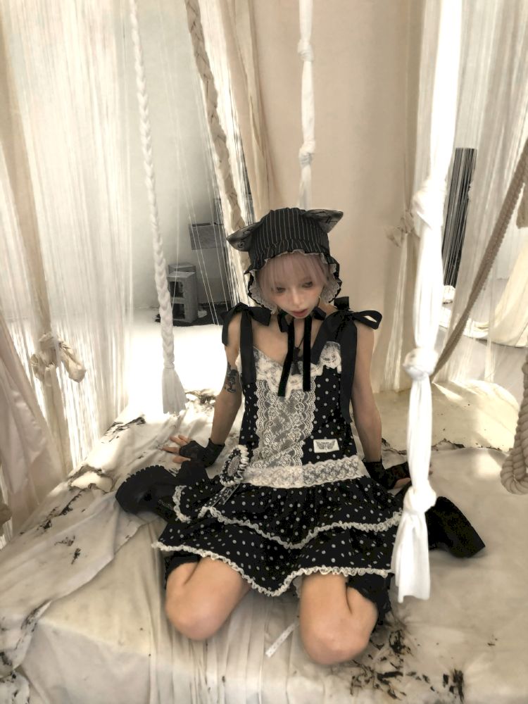 Lace Low Waist Halter Doll Dress【s0000013524】