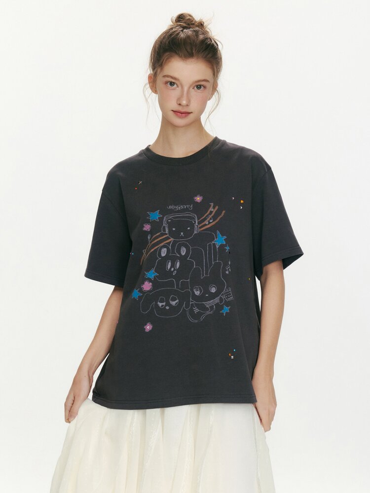 Strawberry Musician Cotton T-Shirt【s0000015669】