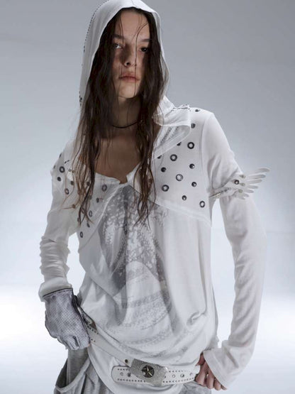 Armor Hooded Drape Lightweight T-Shirt【s0000014715】