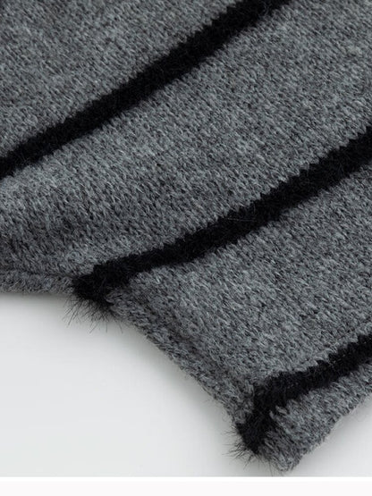 Twill Stripe Braided Wool Sweater【s0000015553】