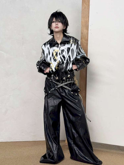 Wide-Cut Graffiti Jacket【s0000014534】