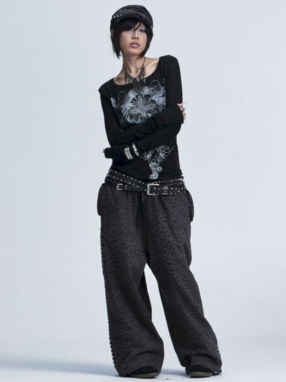 Two Tone Stretch Cross Rivet Top【s0000015010】