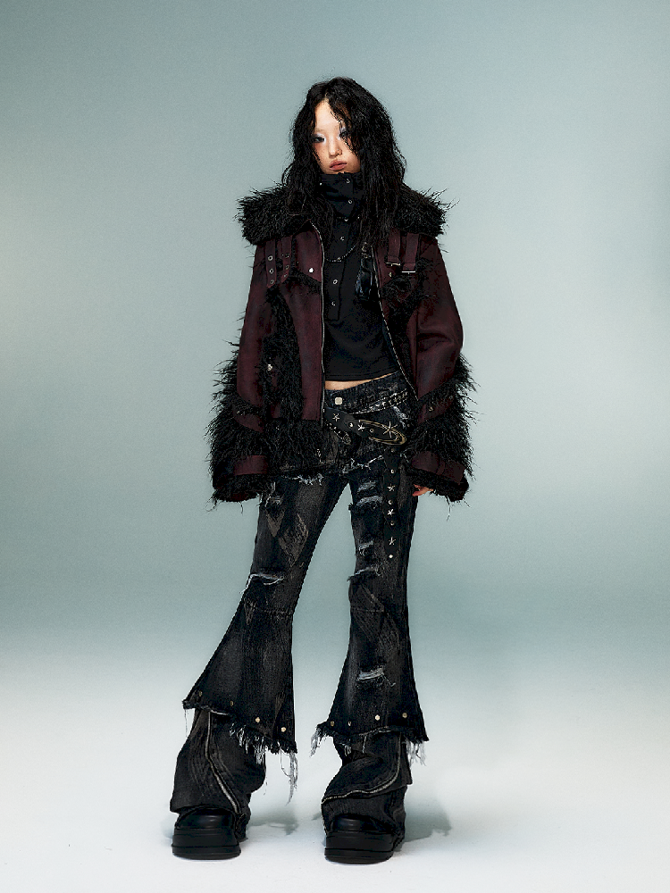 Lapel Suede Eco-Fur Warm Coat【s0000011477】