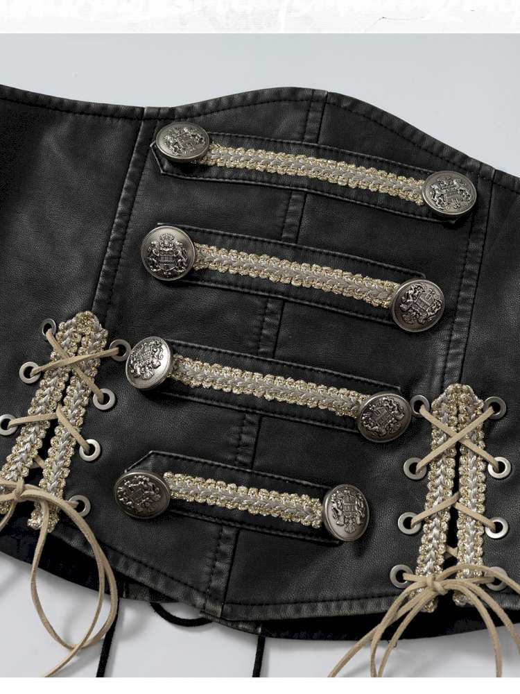 Double-breasted belted waist belt【s0000014464】