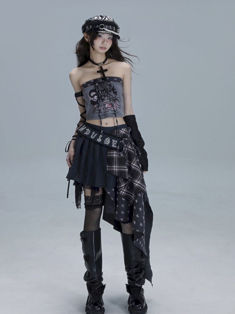 Irregular embroidery half-body skirt【s0000013484】