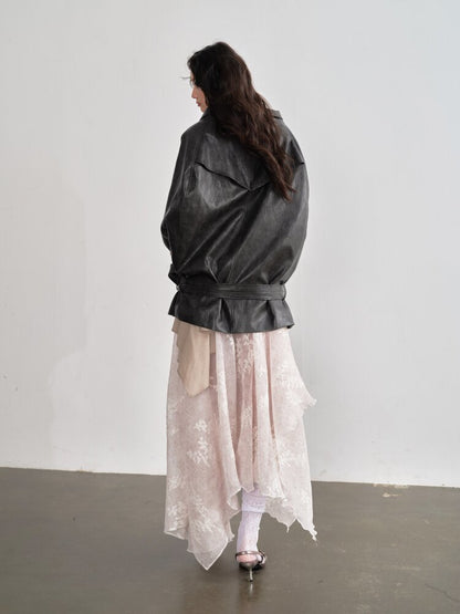 Vintage Brown PU Leather Cape Shawl【s0000015688】