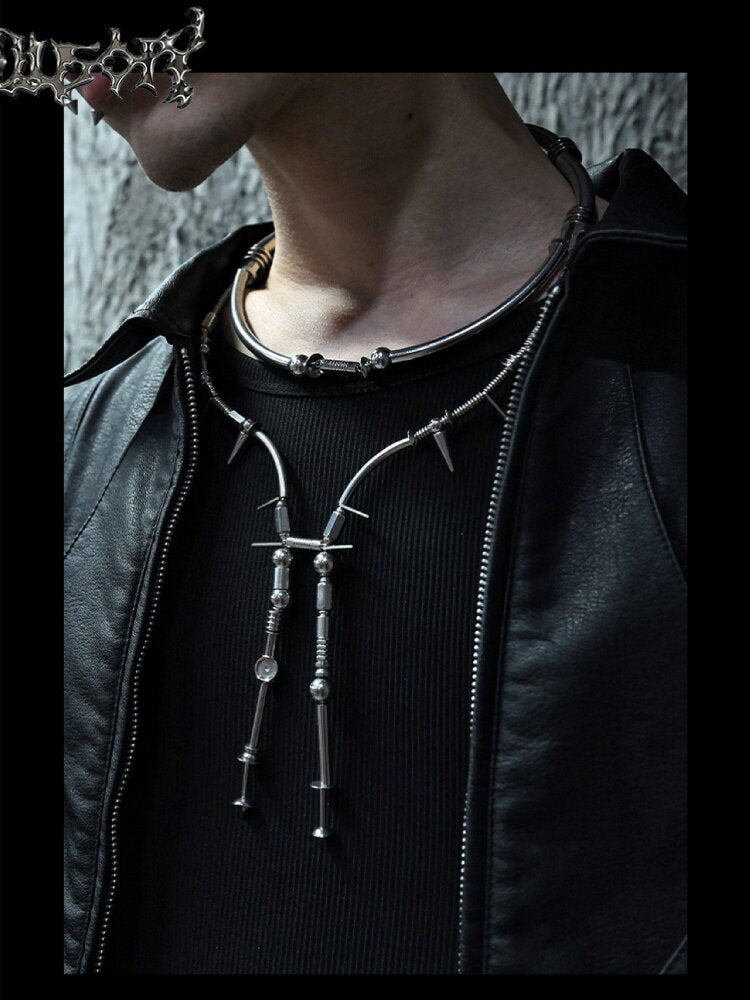 Mechanical Punk Style Sweater Chain Necklace【s0000018869】