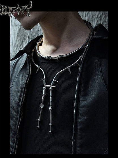 Mechanical Punk Style Sweater Chain Necklace【s0000018869】