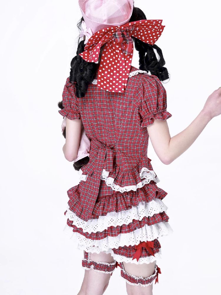 Plaid Short Sleeve Blouse【s0000012189】