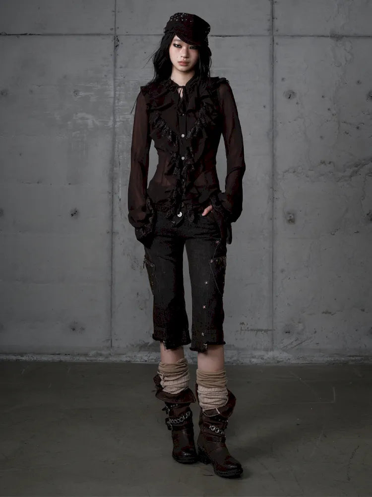 Slim-Fit Flattering Cropped Denim Shorts【s0000013954】