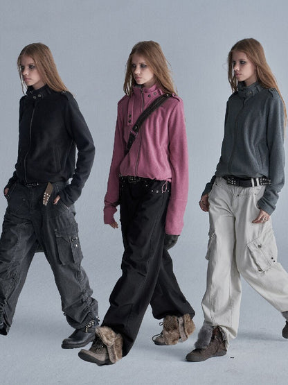 Three Color Fleece Loose Jacket【s0000018473】