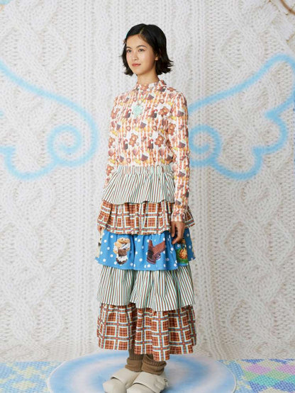 Chocolate Cake Print Versatile Skirt【s0000014860】