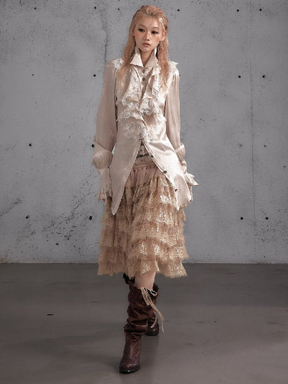 Lace Patchwork Tulle Cake Skirt【s0000019163】