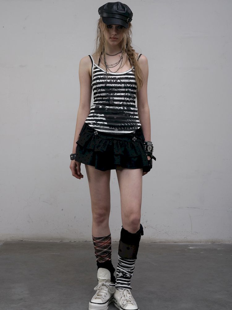 Printed Striped Camisole Tank Top【s0000012616】